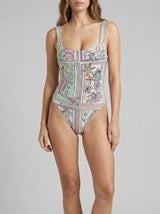 Talia Hand Beaded Multi-Coloured Crystal Swimsuit