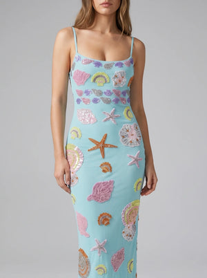 New York Strapped Dress in Blue