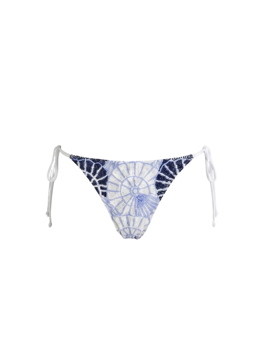 Oceanus x Zandra Rhodes Swirlshell Bikini Bottom White