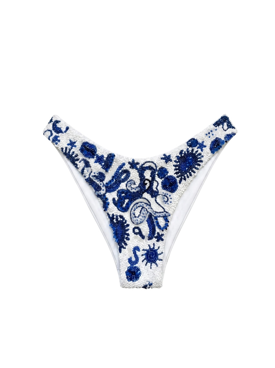 Sea Horse Bikini Bottom White