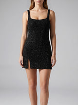 Sofia Hand Beaded Party Dress Black