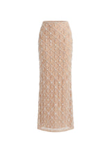 Calliope Luxury Crystal Co-Ord Skirt Nude