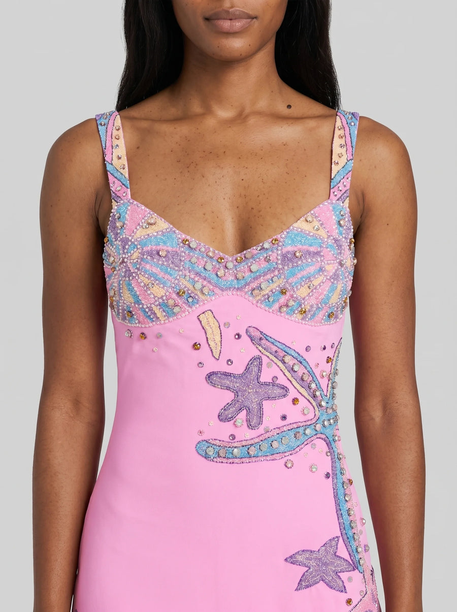 Crescent Shell Mini Dress Multi Colour
