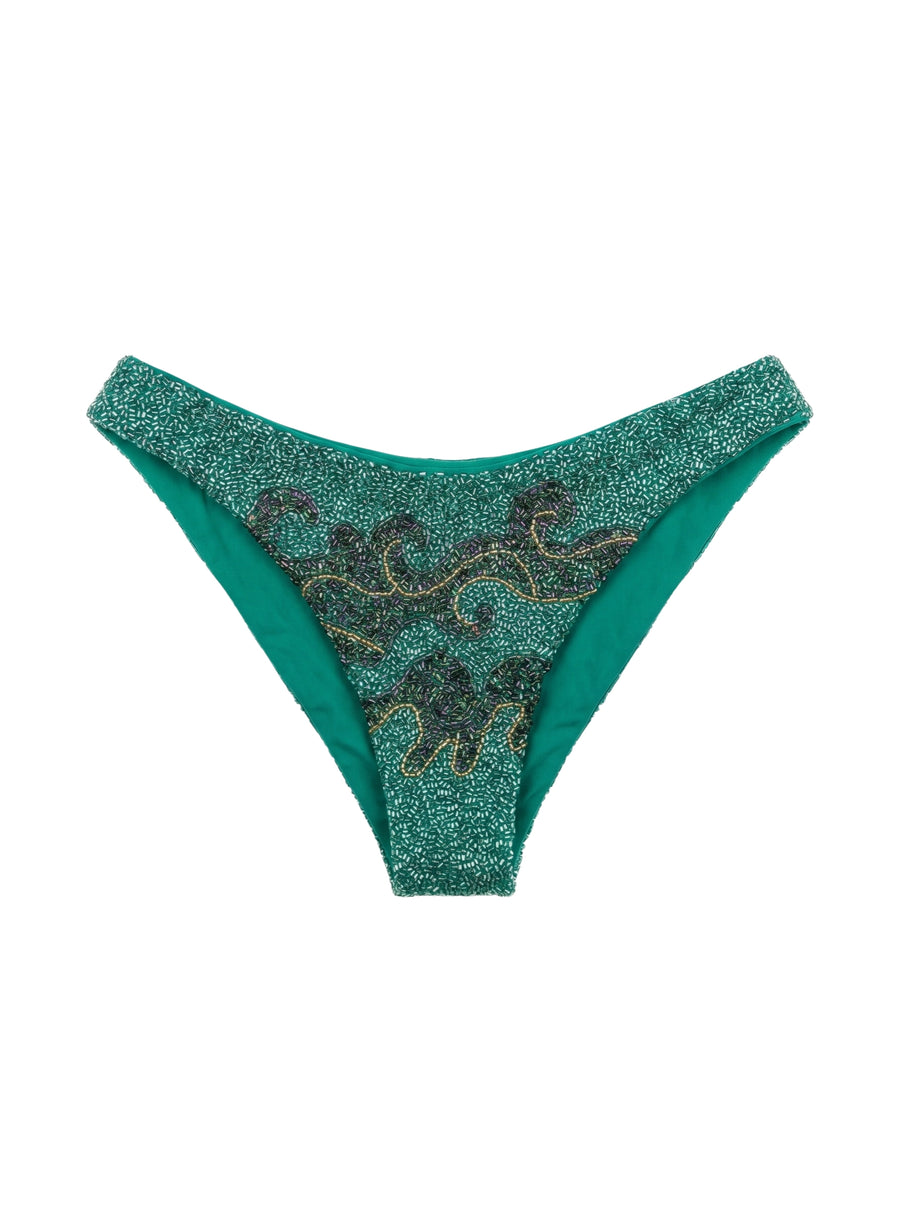 Sunrise at Sea Green Bikini Bottom