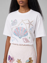 Concha T White Beaded T-Shirt