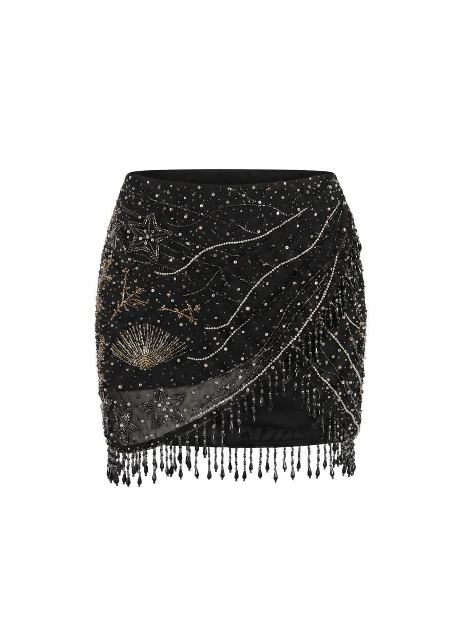 Whispering Waves Black Co-ord Skirt X Jvmilya