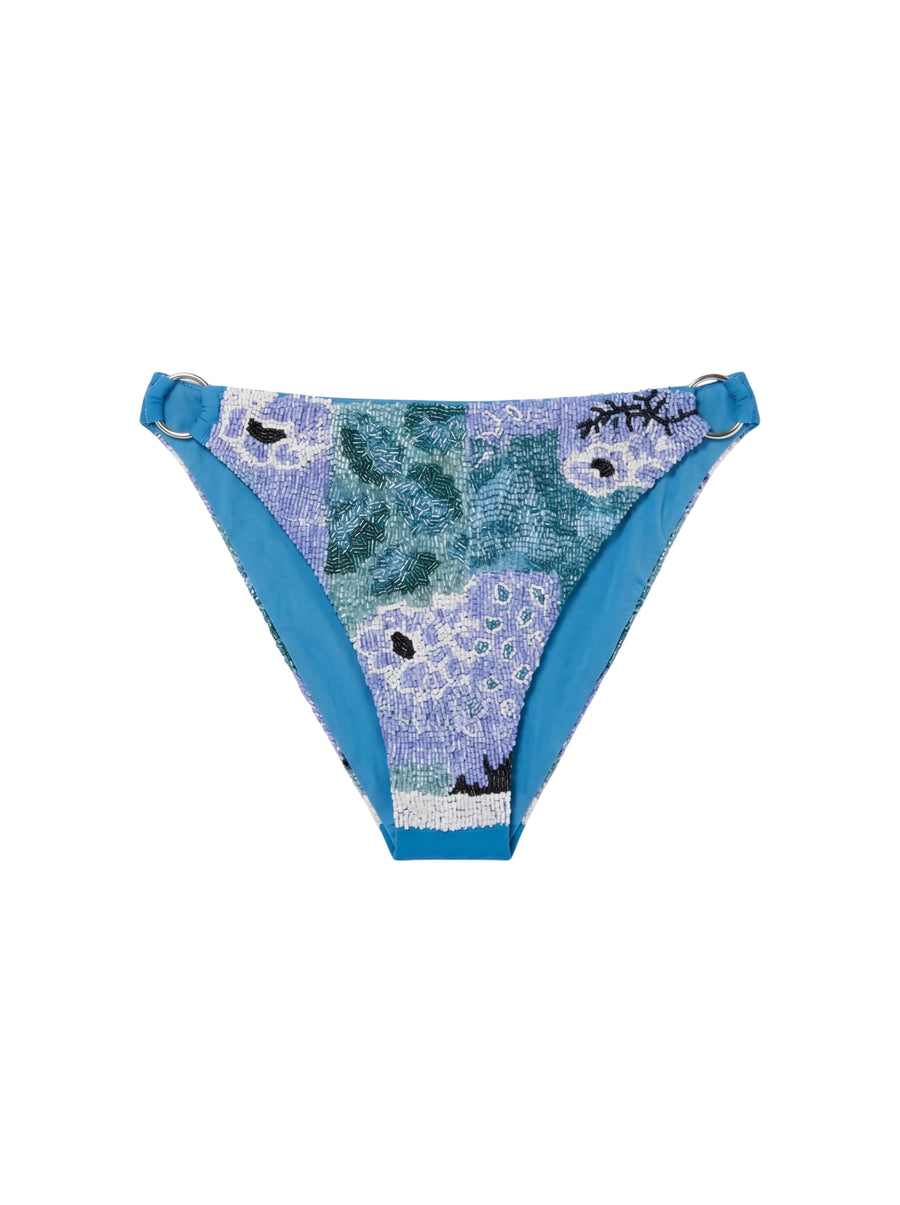 Leila Beaded Blue Bikini Bottom