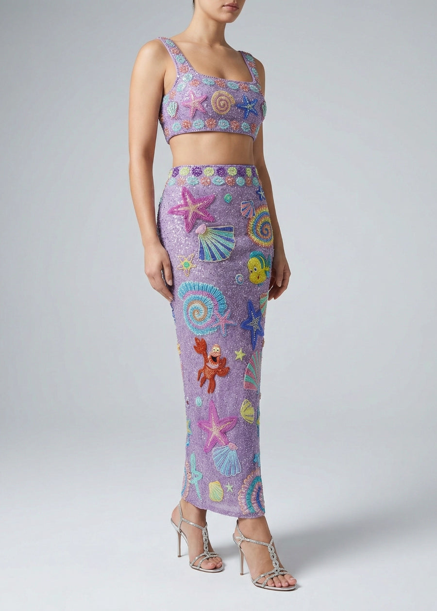 Disney | Oceanus Andrina Shell Purple Co-Ord Top Only