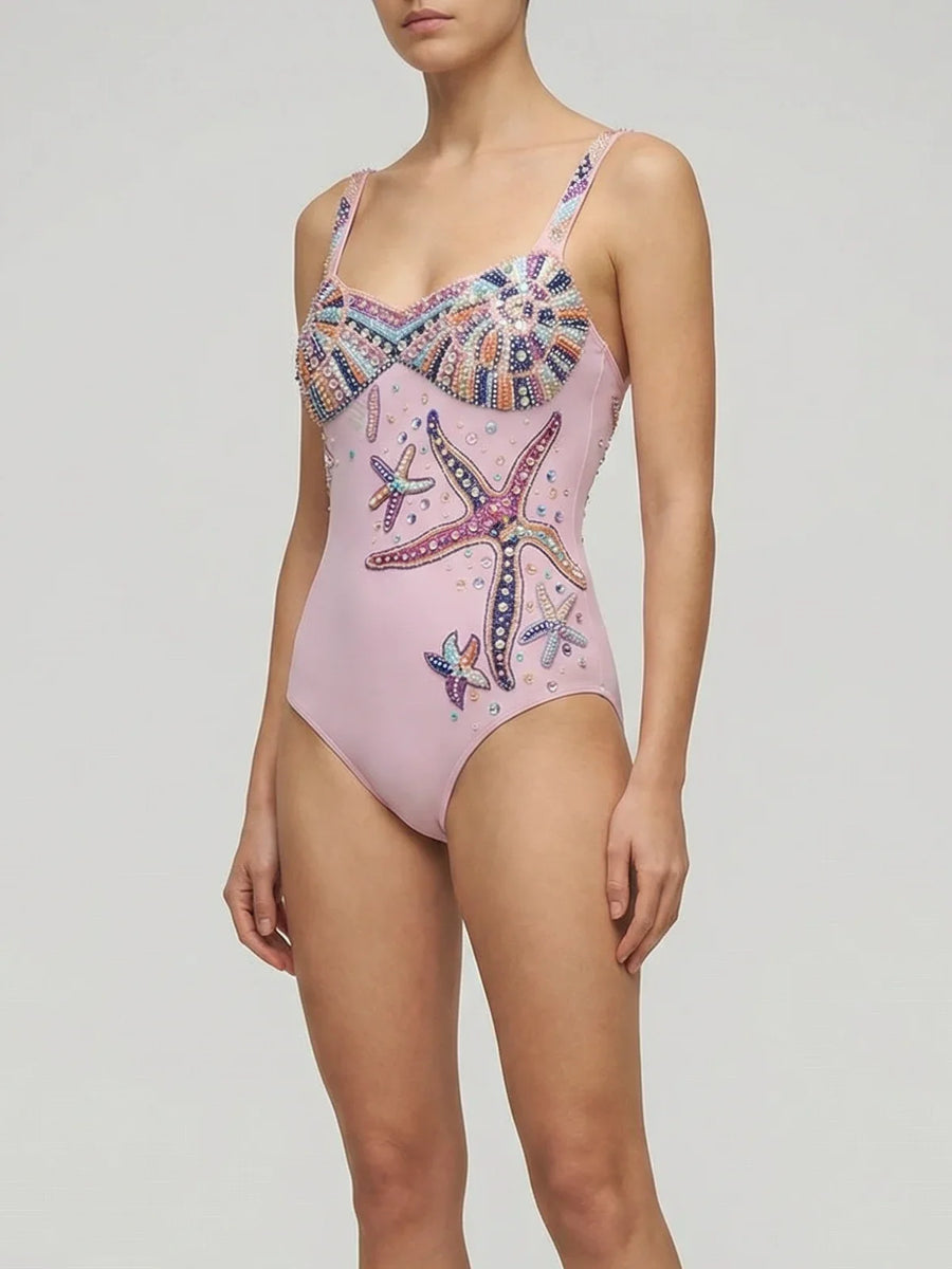 Selene Sea Shell Swimsuit in Pink
