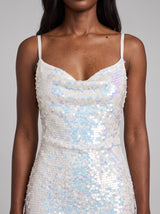 Sienna White Sequin Luxury Mini Dress