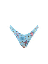 Fia Tropical Hand Embroidered Bikini Top Blue