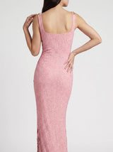 Oceanic Bloom Pink Maxi Dress