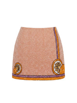 Melodie Co-ord Hand Embroidered Crystal Skirt Peach