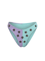 Luna Two-Tone Floral Embellished Bikini Bottom