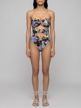 Black Abstract Cut-out Swimsuit