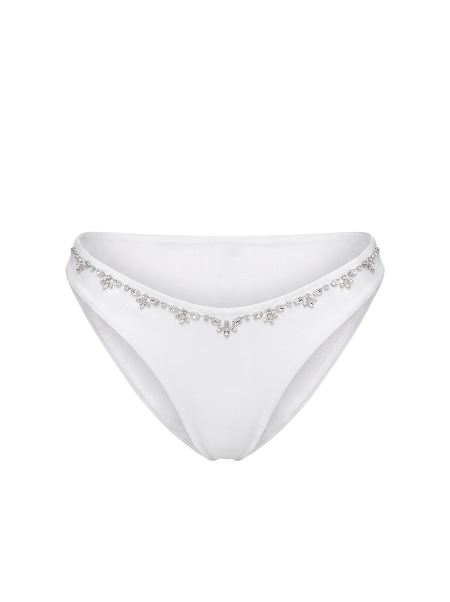 Aaliyah Hand Beaded Crystals Bikini Bottom in Stock