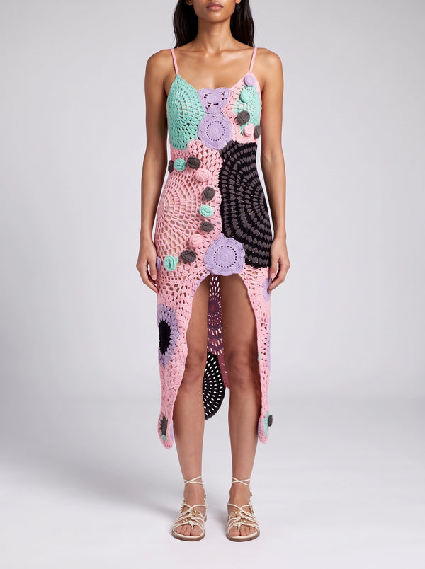 Calypso Multi Colour Crochet Dress