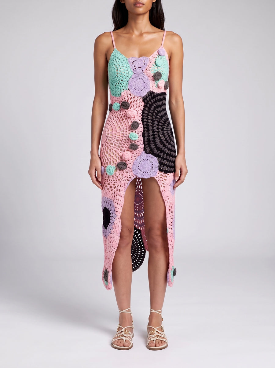 Calypso Multi Colour Crochet Dress