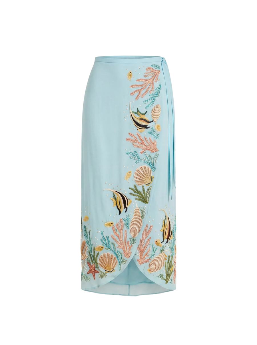 Curve Moorish Idol Co-ord Long Skirt Blue