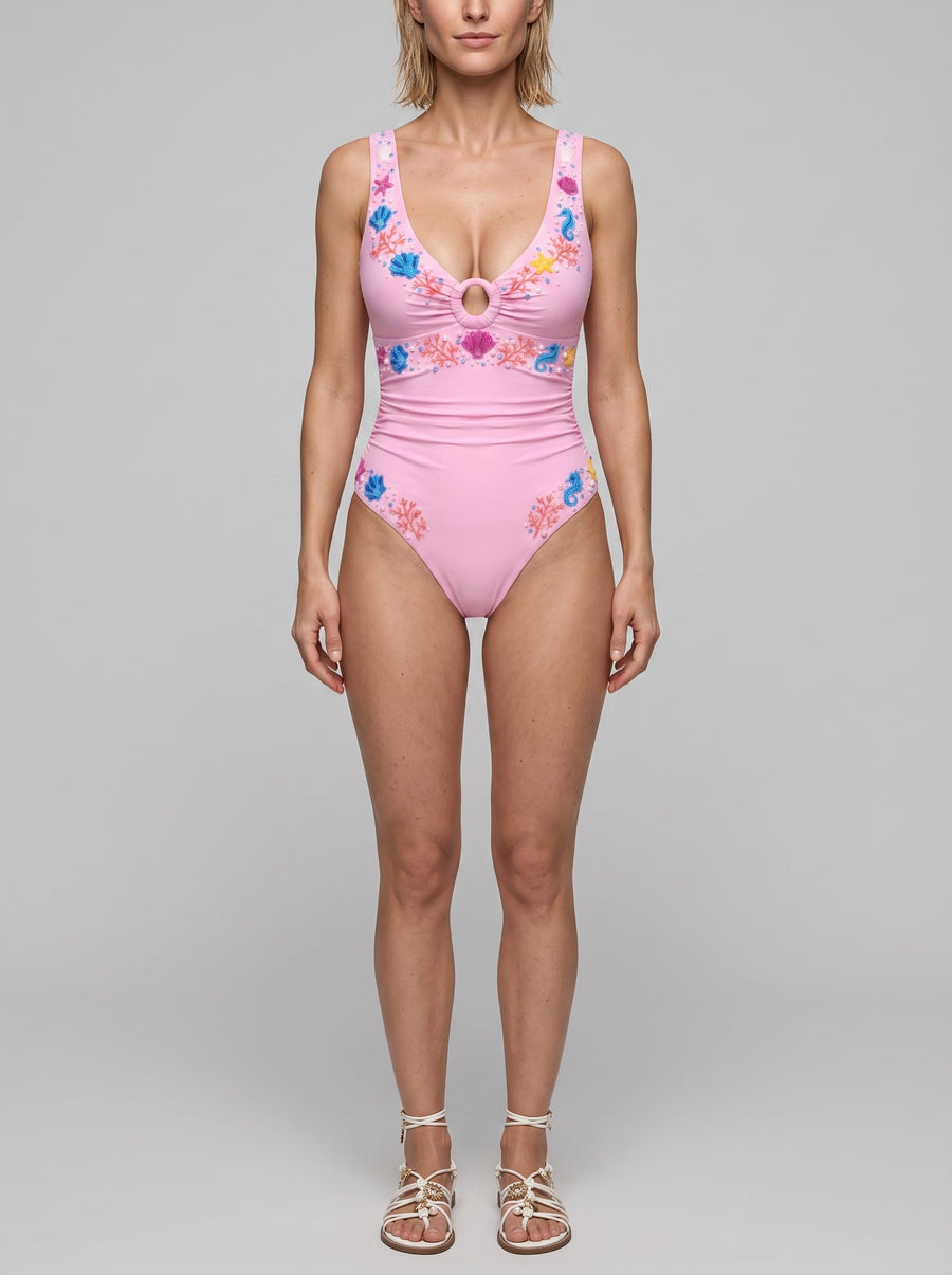 Oceanus Pearl Tide Baby Pink Swimsuit