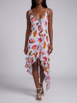 Nerissa Shell Asymmetric Midi Dress