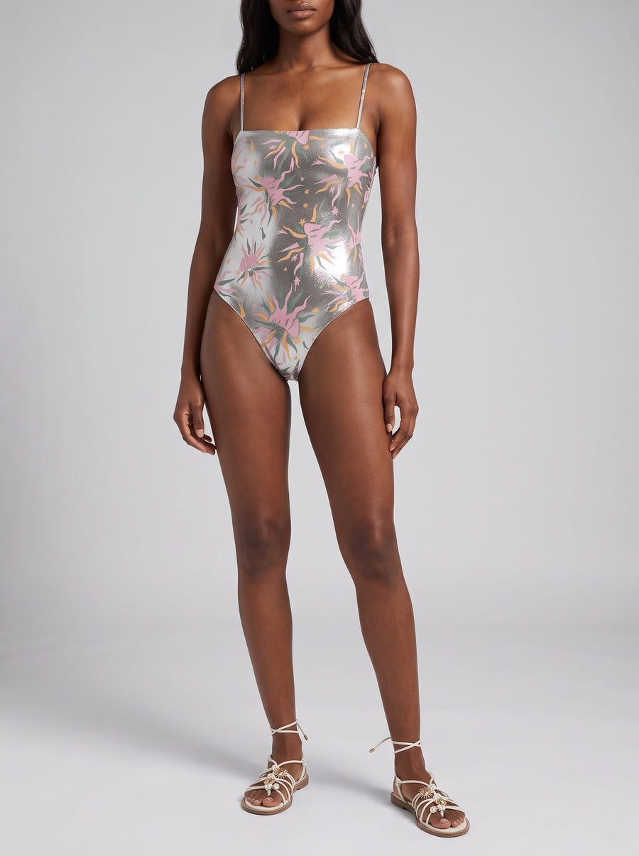 Sunface Swimsuit Silver Swimsuit