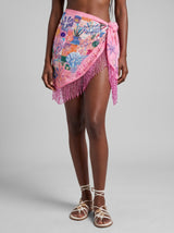 Starfish Mosaic Tasseled Pink Mini Sarong