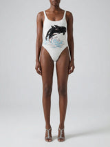 Marina Vintage Neckline Swimsuit White