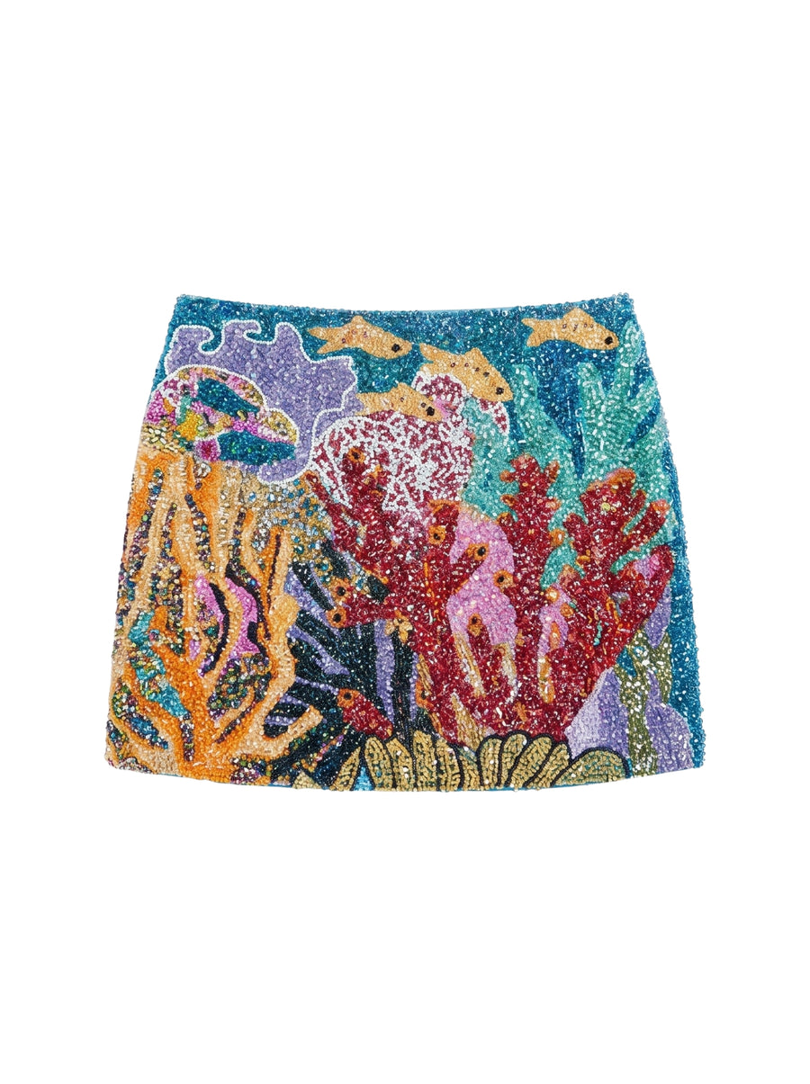 Coastal Blue Coral Co-ord Skirt