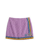 Monni Co-ord Purple Hand Embroidered Crystal Skirt