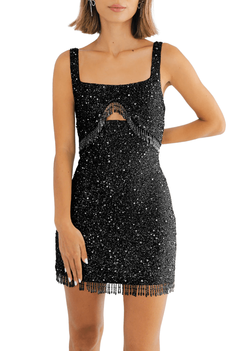 Posy Midnight Beaded Mini Dress