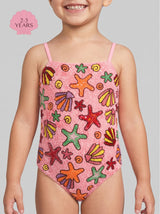 Under the Sea Kids Fuschia Thin Strap Swimsuit