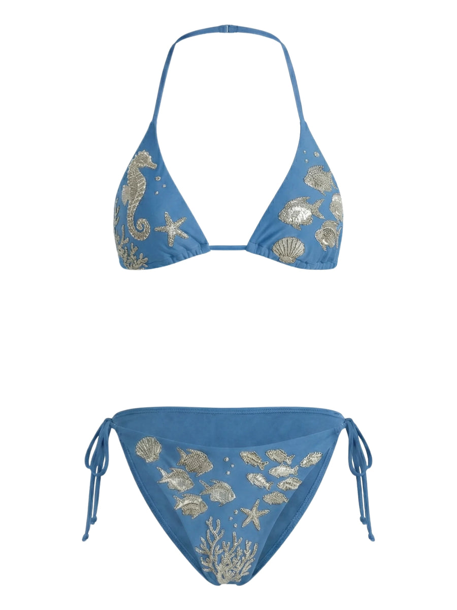 Coraline Embellished Triangle Bikini Top