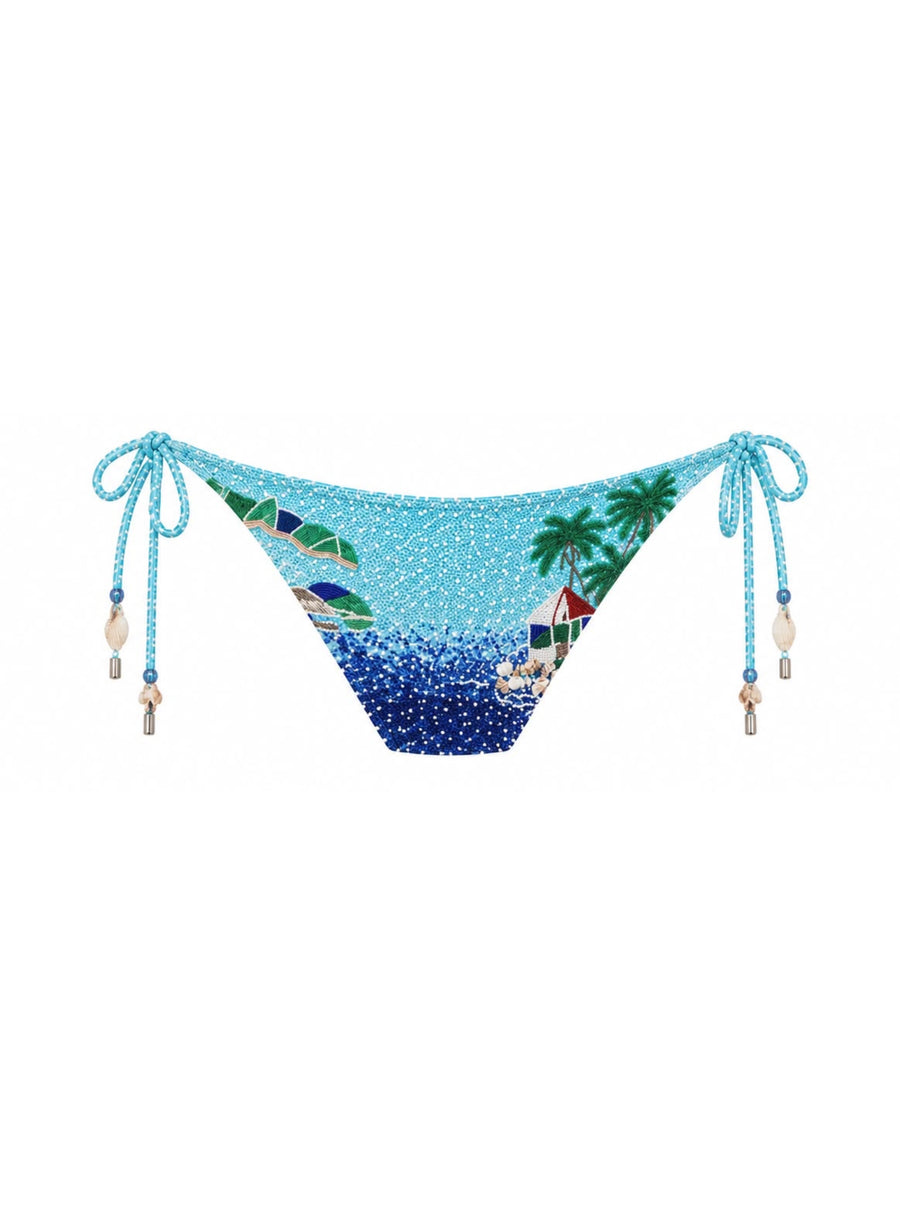 Oceanus x Taylor Nunez Island Blue Bandeau Bikini Top