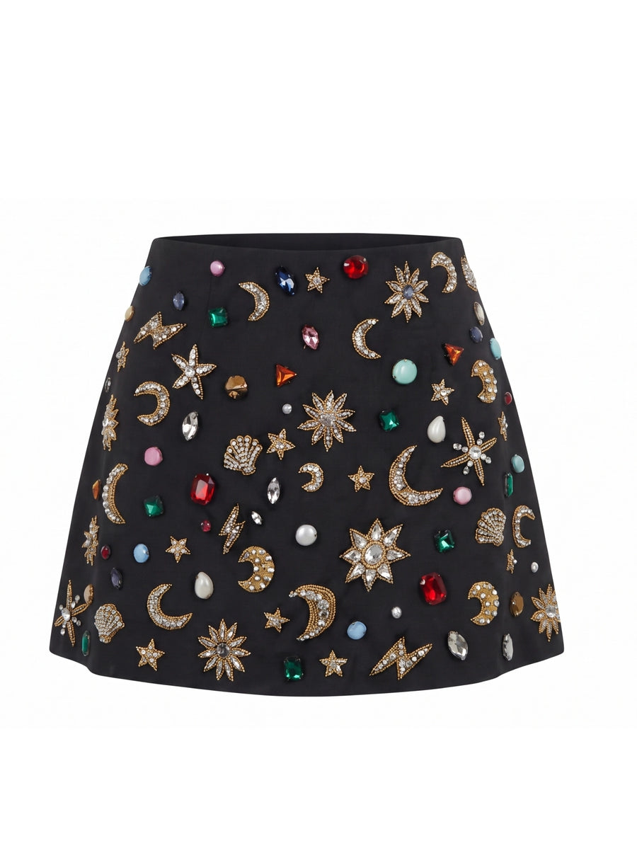 Celestial Tide Black Co-ord Skirt
