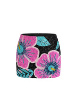 Royal Hibiscus Black Co-ord Skirt