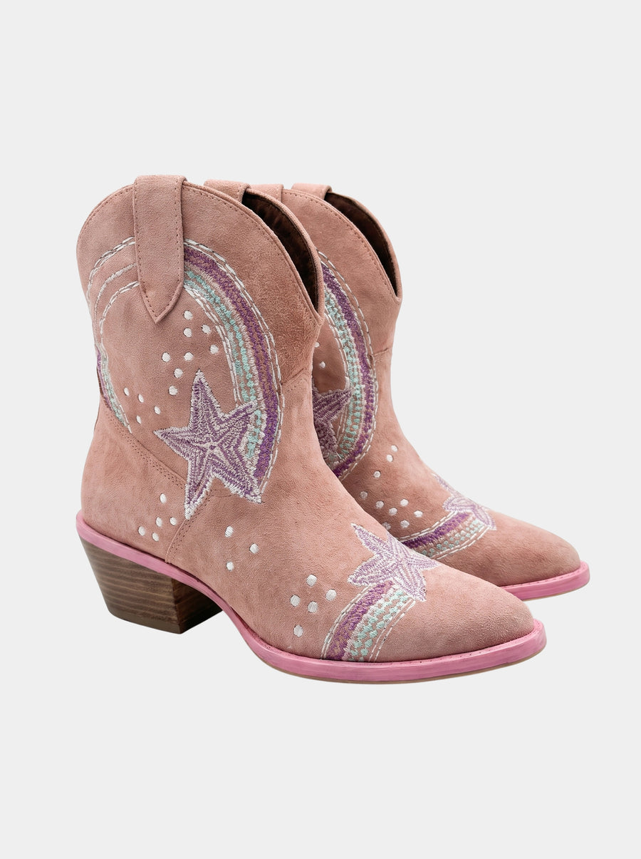 Rainbow Stars Boots Dusty Rose