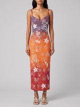 Champagne Glow Maxi Dress Purple Orange