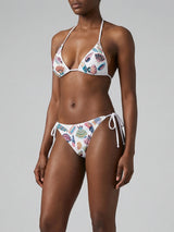Oceanus x Zandra Rhodes Dreamshell Half Beaded White Bikini Bottom