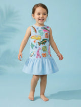 Arizona Big Ruffle Kids Dress Multi Colour