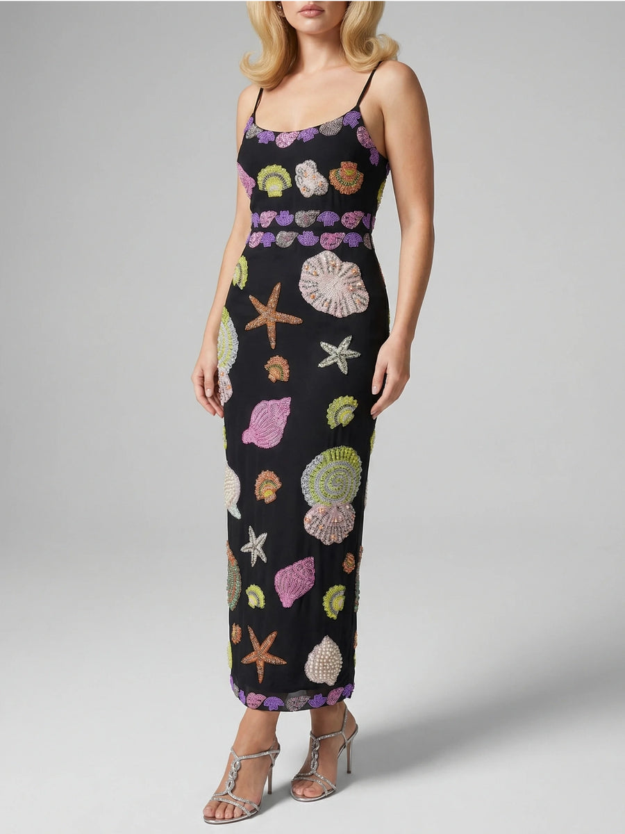 New York Strapped Dress- Black