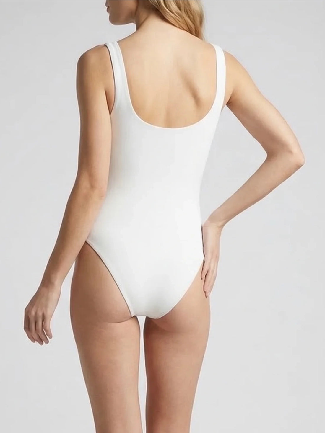 Coral White Beaded Swimsuit