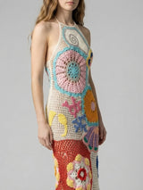 Kaia Crochet Coral Multi Maxi Dress