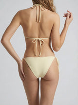 Aurelia Embroidered Luxury Yellow Bikini Top