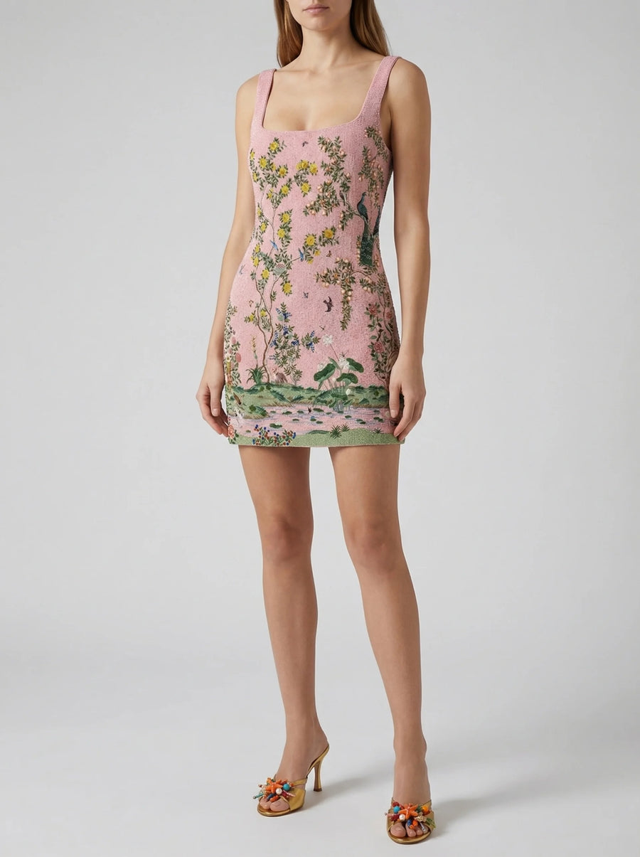 Blush Eden Embellished Mini Dress