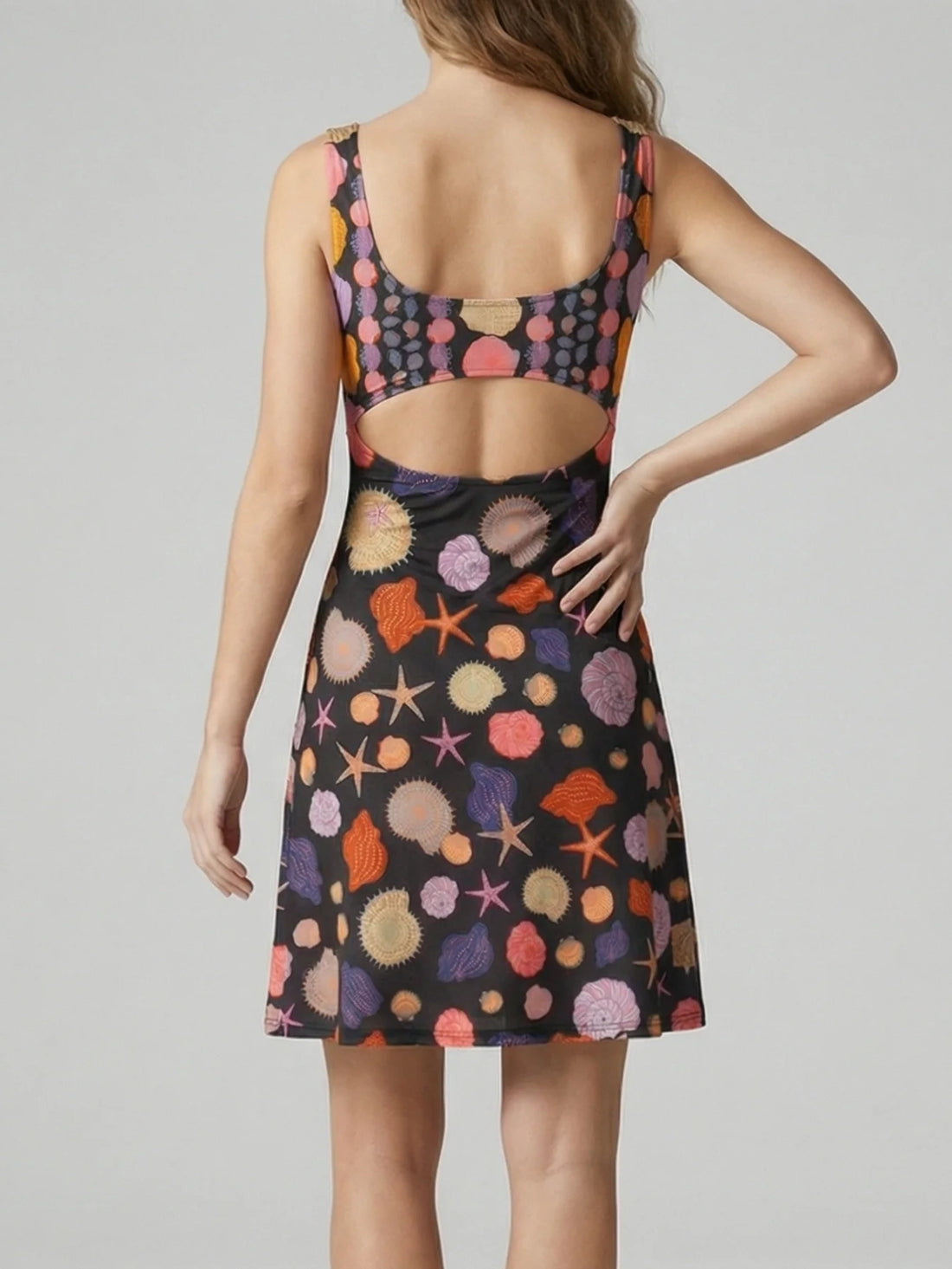 Midnight Reef Cut-Out Mini Dress