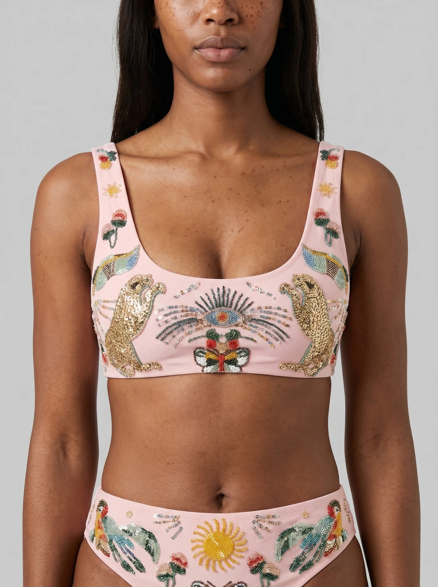 Aurelia Luxury Bikini Thick Strap Bikini Bottom Baby Pink