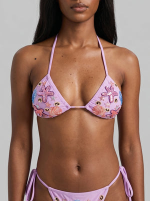 Fia Tropical Hand Embroidered Bikini Top in Stock