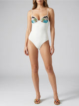 Dolphin One Piece Swimsuit White in Stock