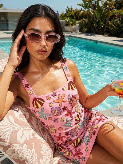 Oceanus x SOJOS Veronica Sunglasses Pink